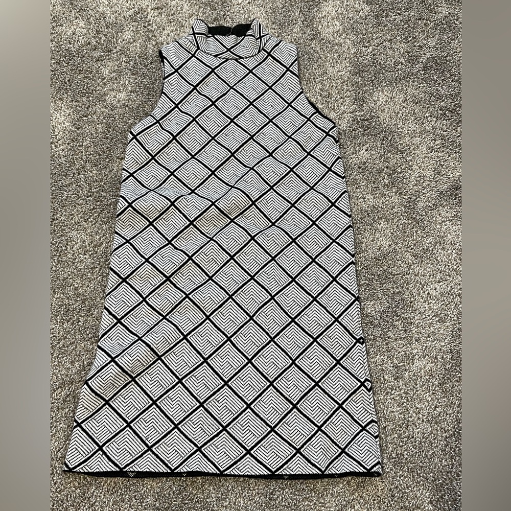 Zara Black Geometric Dress - small